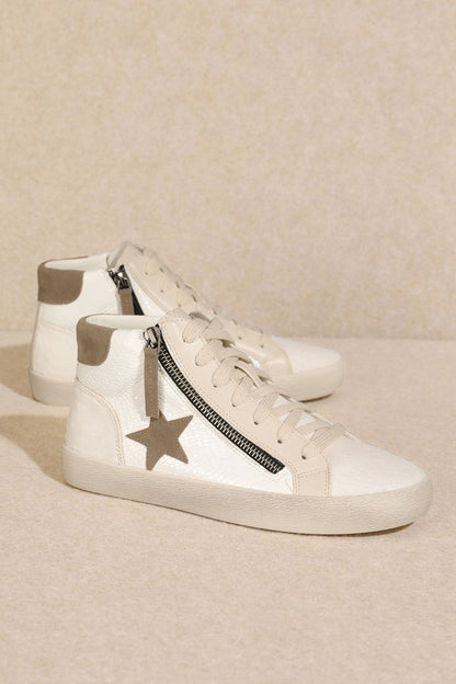 Starn High Top Sneakers with Side Zipper