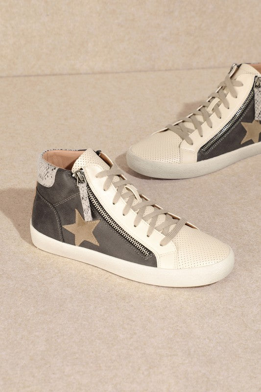 Starn High Top Sneakers with Side Zipper