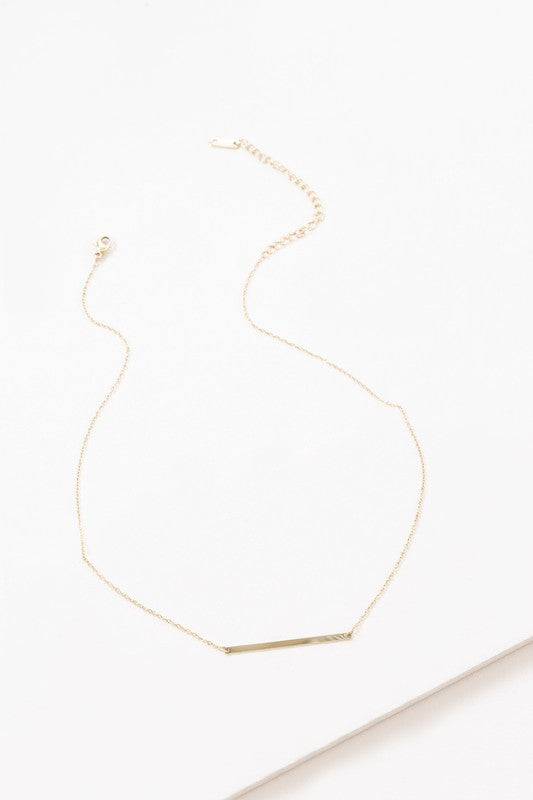 Modern Minimalist Bar Necklace 14K