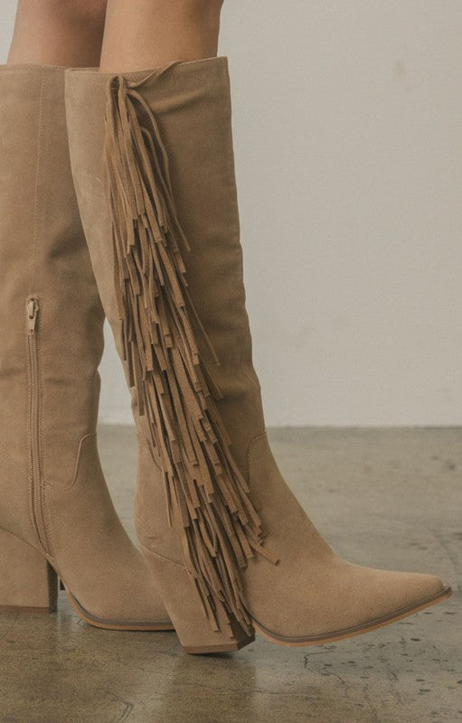 Oasis Society Out West - Knee-High Fringe Boots