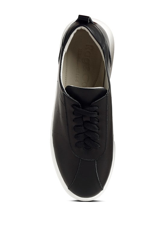 Magull Genuine Leather Lace Up Sneakers