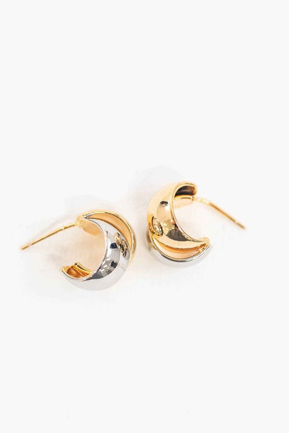 Two Tone Curved Earrings