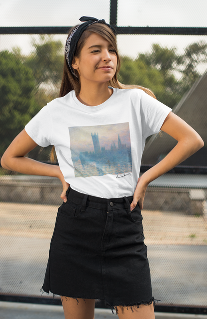 Monet Print T-Shirt - The Houses of Parliament, Sunset