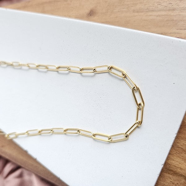 Luxe Gold Paperclip Chain - 16IN