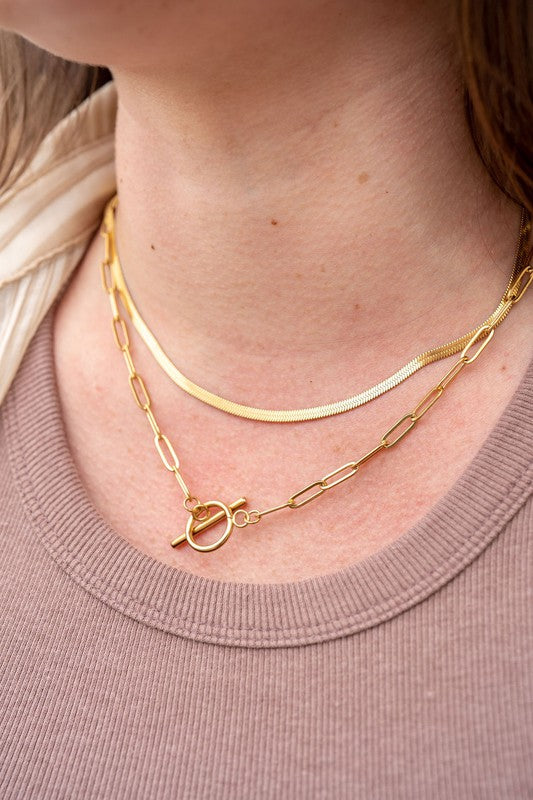 Luxe Gold Herringbone Chain - 16in