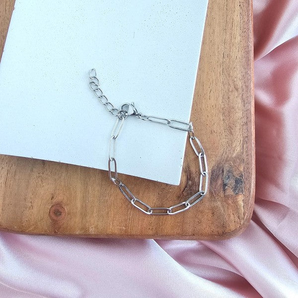 Luxe Silver Paper Clip Bracelet