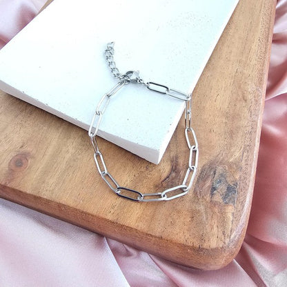 Luxe Silver Paper Clip Bracelet