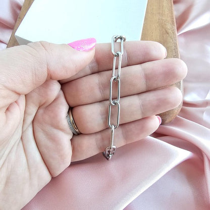 Luxe Silver Chunky Paper Clip Bracelet