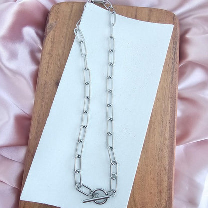 Luxe Silver Chunky Paper Clip Chain - 18in