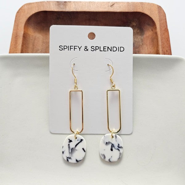 Mila Earrings - Marble