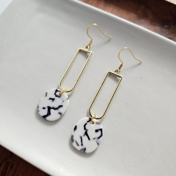 Mila Earrings - Marble