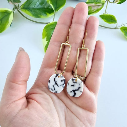 Mila Earrings - Marble