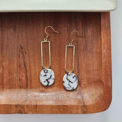 Mila Earrings - Marble