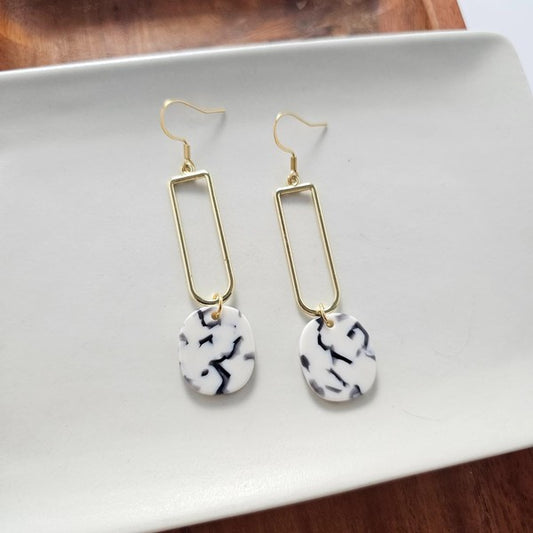 Mila Earrings - Marble