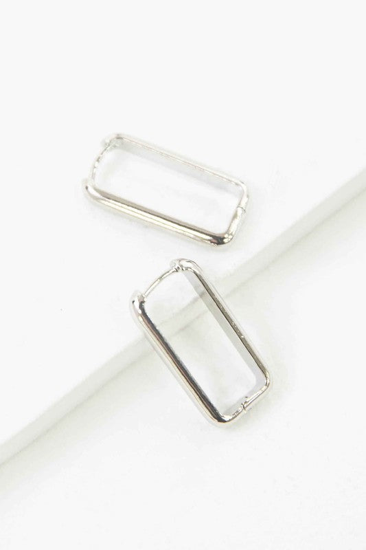 Rounded Rectangle Hoop Earrings