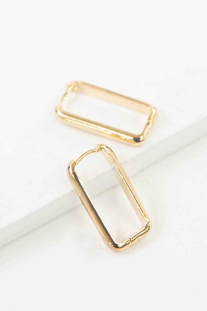 Rounded Rectangle Hoop Earrings