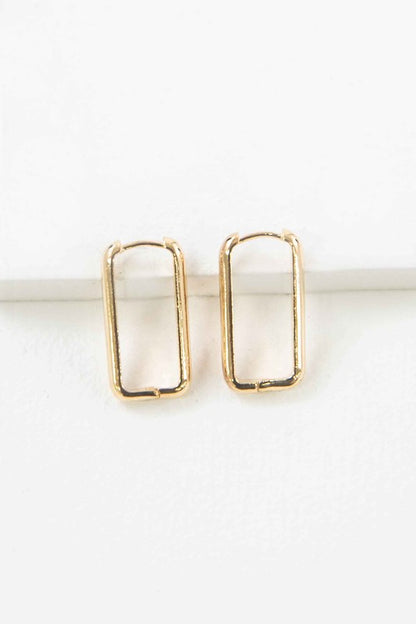 Rounded Rectangle Hoop Earrings