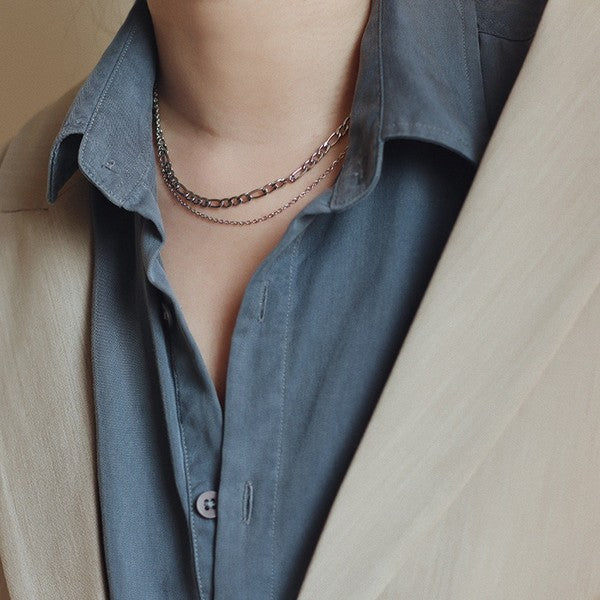 Double layer Figaro Chain Necklace