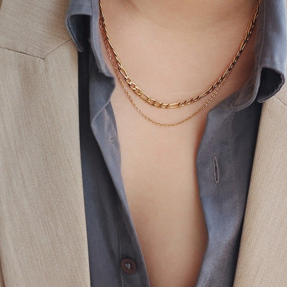 Double layer Figaro Chain Necklace