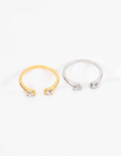 Twin Stone Adjustable Ring