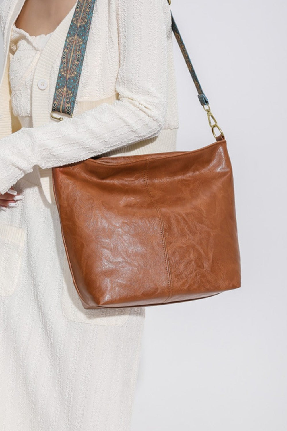 Boho Vegan Leather Crossbody Bag