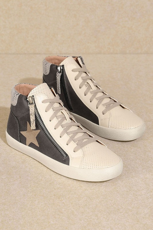 Starn High Top Sneakers with Side Zipper