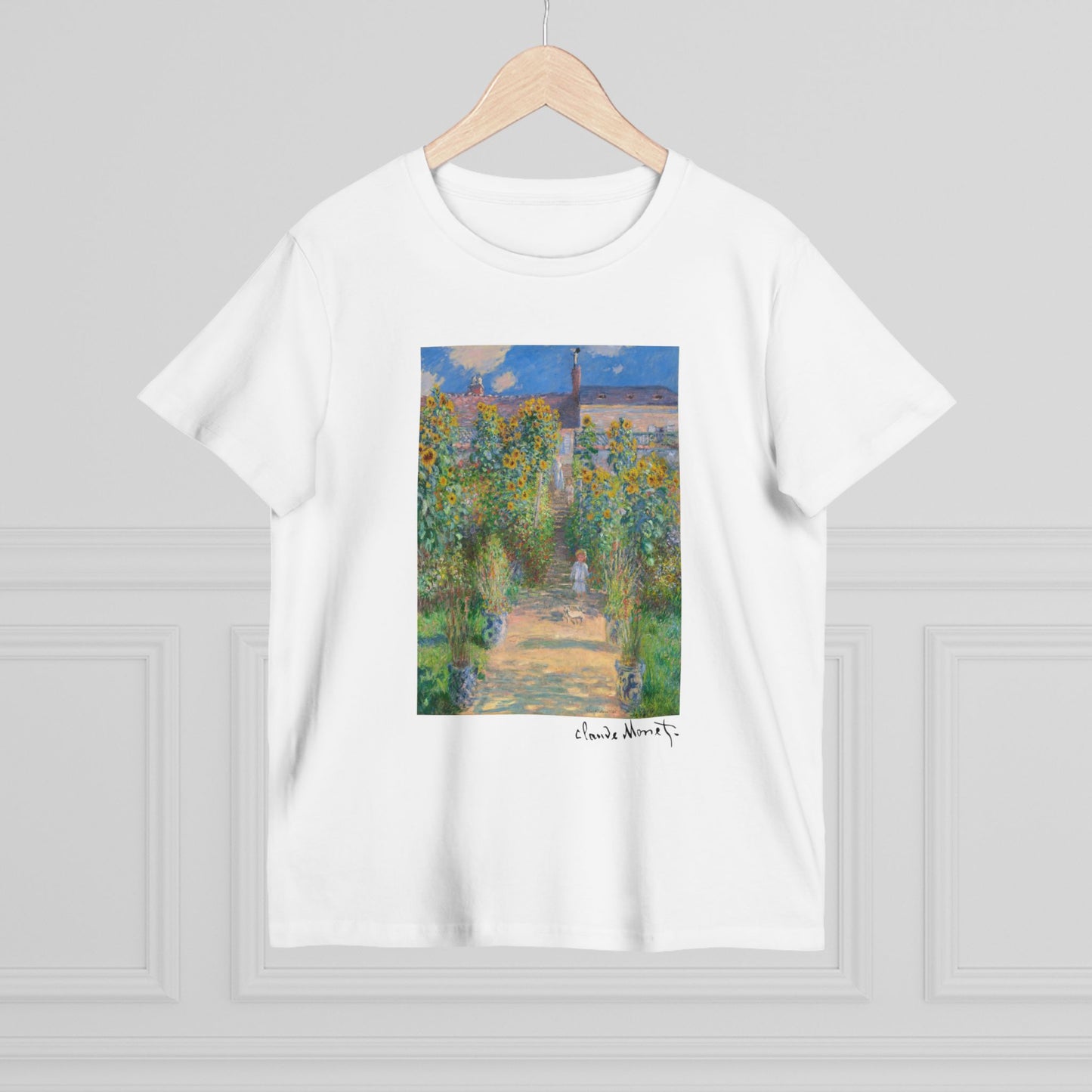 Monet Print T-Shirt, The Artist's Garden at Vétheuil