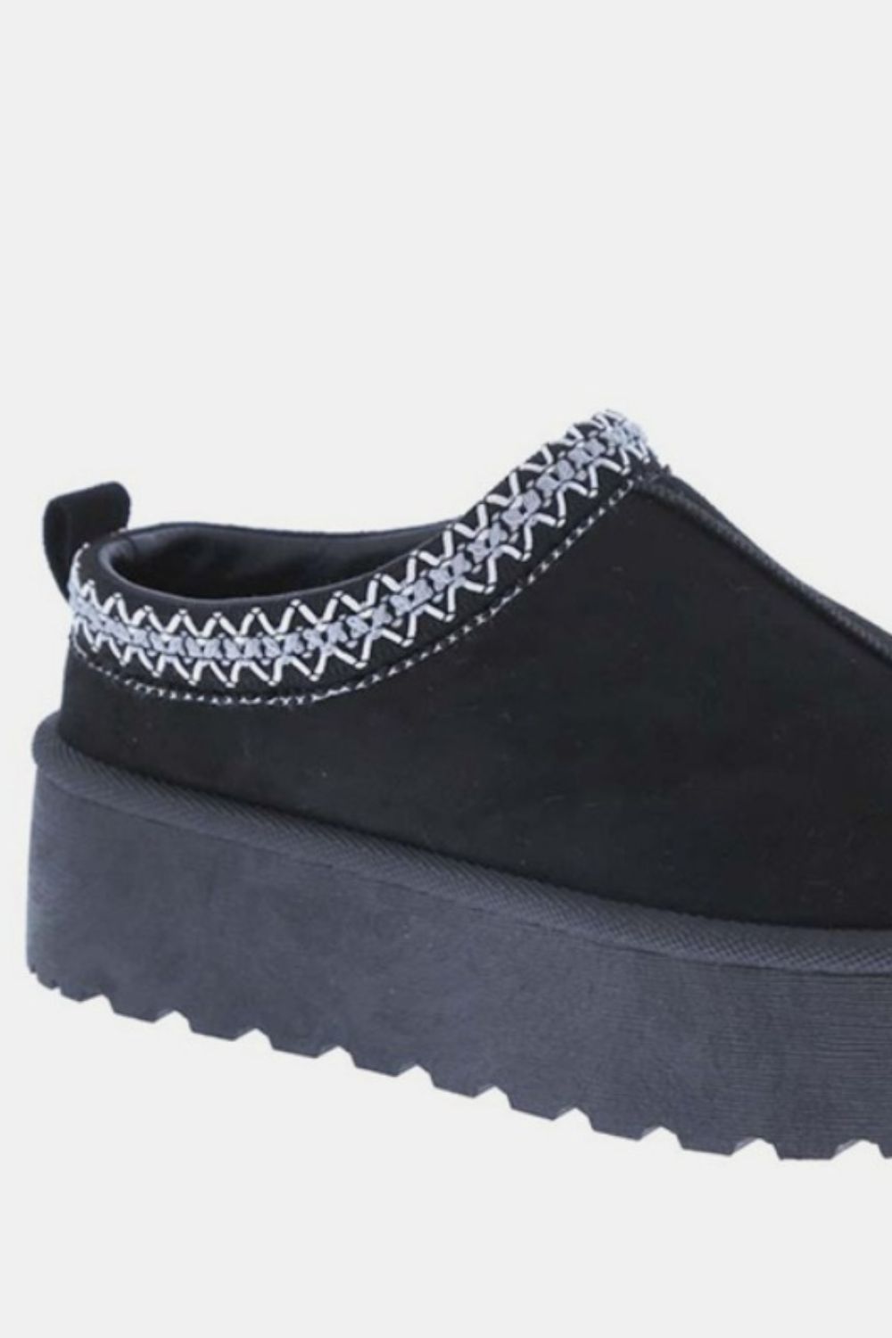 Platform Embroidered Trim Slip-On