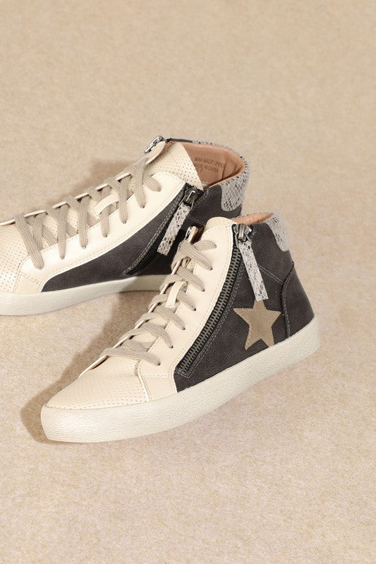 Starn High Top Sneakers with Side Zipper