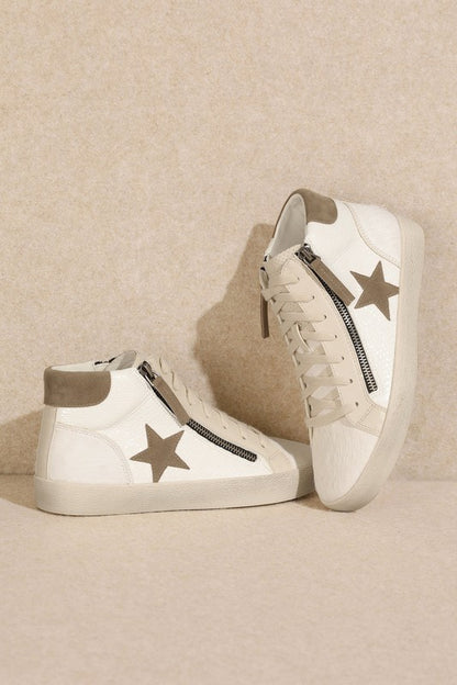 Starn High Top Sneakers with Side Zipper