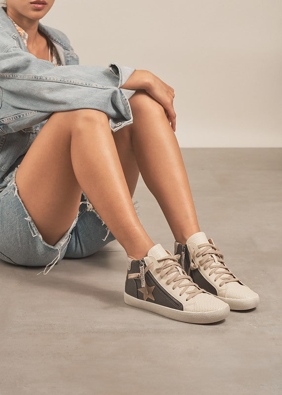 Starn High Top Sneakers with Side Zipper