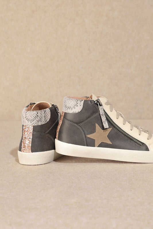 Starn High Top Sneakers with Side Zipper